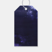 Hemelse Sterrenhemel en Gouden Maan Huwelijksthema Cadeaulabel (Achterkant)