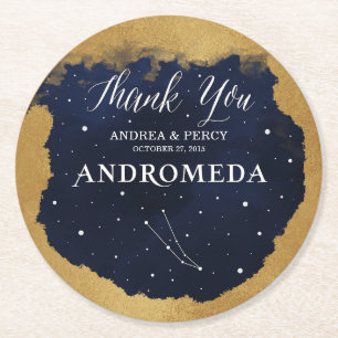 Hemelse Sterrenhemel Sterrenbeeld Andromeda Ronde Kartonnen Onderzetter