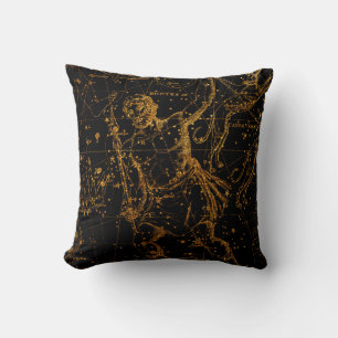 Hemelse Sterrenkaart Astrologisch Goud Hercules Kussen