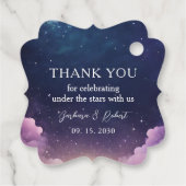 Hemelse Sterrennacht bruiloft Dank u Label (Achterkant)