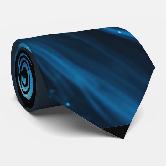 Hemelse Symfonie in Blauw, Zilver en Grijs Stropdas (Opgerold)