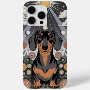 Hemelse Teckel Omgeven Door Bloeiende Bloemen iPhone 15 Pro Max Hoesje