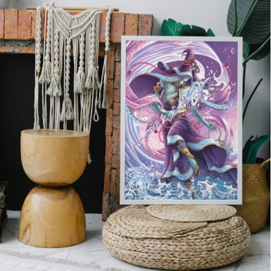 Hemelse tovenaar met de hand getekend poster