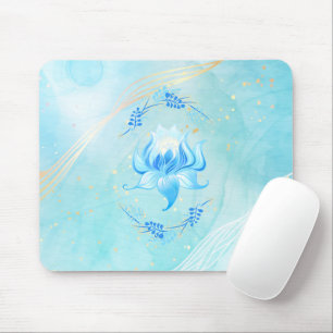 Hemelse Turquoise Bloem – Vreedzame Lotus Ontwerp Muismat
