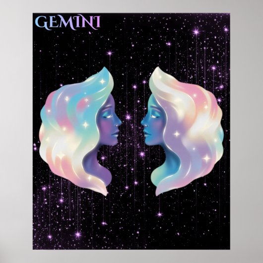 Hemelse Tweeling – Astrologie Kunst Poster (Voorkant)