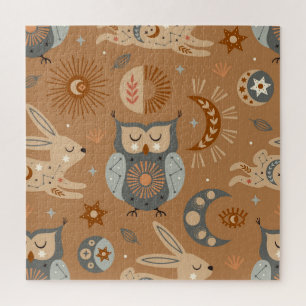 Hemelse Uil & Haas: Mystiek Patroon Legpuzzel