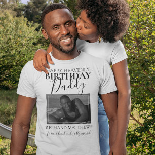 Hemelse Verjaardag Papa Foto Herdenking T-shirt