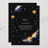 Hemelse Verjaardag Uitnodiging (Voorkant / Achterkant)