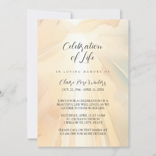 Hemelse viering van het leven - fotomemoriaal  kaart (Voorkant)