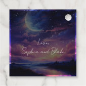 Hemelse Volle Maan Sterren Gepersonaliseerde bruil Bedankjes Labels (Achterkant)