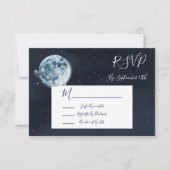 Hemelse Volle Maan Sterren Huwelijksreactie RSVP (Voorkant)