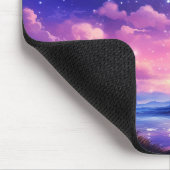 Hemelse Volle Maan Sterren Wolken Mystiek Paarse Muismat (Hoek)