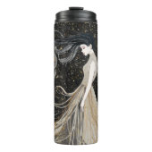 Hemelse Vrouw Kunst Kosmische Muze Dromerig Thermosbeker (Voorkant)