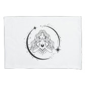Hemelse vrouw, maansterren, boho, elegante astrono kussensloop (Voorkant-Links)