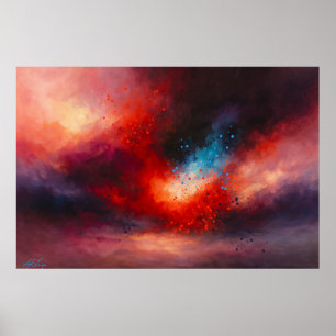 Hemelse Vuurregen Abstract Poster