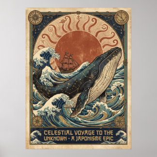 Hemelse Walvisreis Japonisme Epische Muurkunst Poster