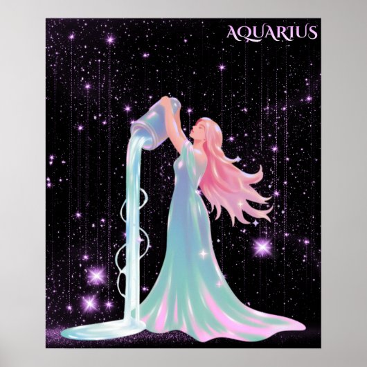 Hemelse Waterman – Astrologie Kunst Poster (Voorkant)