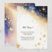 Hemelse Waterverf Baby shower Uitnodiging (Voorkant / Achterkant)