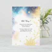 Hemelse Waterverf Baby shower Uitnodiging (Staand voorkant)