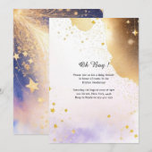 Hemelse Waterverf Baby shower Uitnodiging (Voorkant / Achterkant)