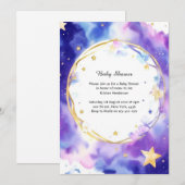 Hemelse Waterverf Baby shower Uitnodiging (Voorkant / Achterkant)