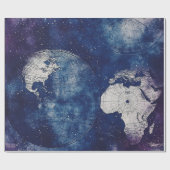  hemelse Wereldkaart (2) Cadeaupapier (Vlak)