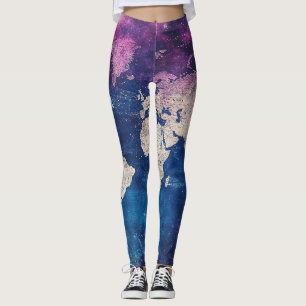 hemelse Wereldkaart (4) Leggings
