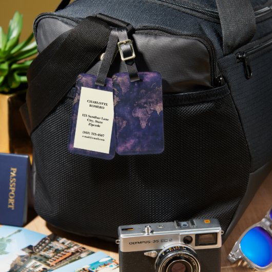  Hemelse Wereldkaart (9) Bagagelabel (Voorkant /achterkant)