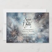 Hemelse Winter Midnight Sparkle Wedding Save The Date (Voorkant)