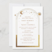 Hemelse Witte Gouden Zon Ster Maan Ruimte Kaart (Voorkant)