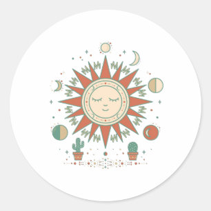 Hemelse Woestijnronde Sticker - Zon Maan Planeet C