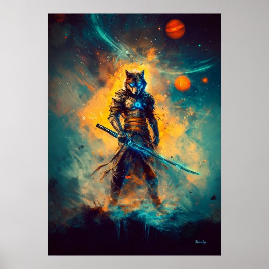 Hemelse Wolf Ronin – Bewaker van het Kosmische Bla Poster (Voorkant)