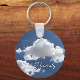 Hemelse wolken in een blauwe lucht sleutelhanger