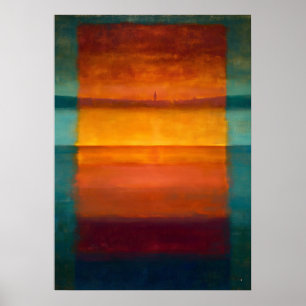 Hemelse Zen Verborgen Horizon Kleurveld Abstracte Poster