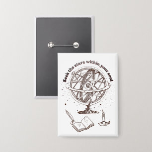 Hemelse Ziel Wijsheid   Vintage Armillair Sfeer  Button