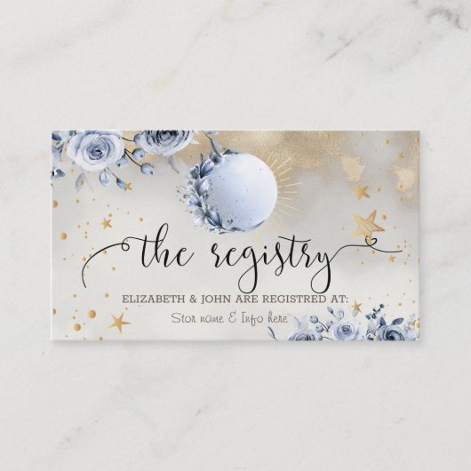 Hemelse Zon, Blauwe Maan Rozen Sterren Informatiekaartje (Voorkant)