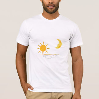 Hemelse Zon en Maan Horizon Minimalistische Kunst T-shirt