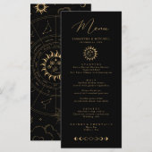 Hemelse Zon en Maan Menu Zwart en Goud Versie (Voorkant / Achterkant)