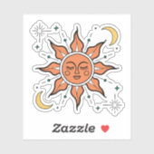 Hemelse Zon en Maan Vinyl Sticker (Vel)