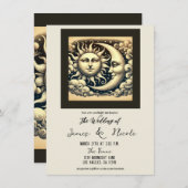  hemelse zon & maan bruiloft kaart (Voorkant / Achterkant)