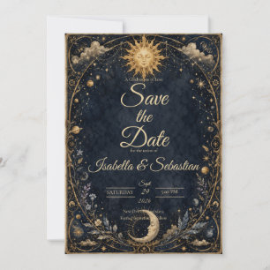 Hemelse Zon Maan Bruiloft Save The Date