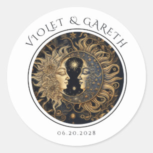 Hemelse Zon Maan Bruiloft Sticker