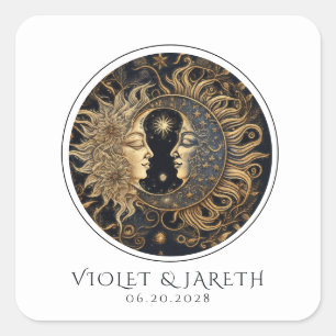 Hemelse Zon Maan Bruiloft Sticker