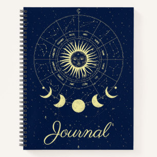 Hemelse Zon Maan Fases Zodiac Journal Notitieboek