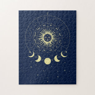 Hemelse Zon Maan Fases Zodiac Legpuzzel