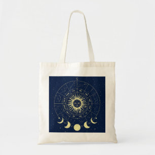 Hemelse Zon Maan Fases Zodiac Tote Bag