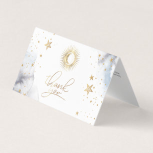 Hemelse Zon,Maan,Sterren Baby Shower Dankkaart Visitekaartjes