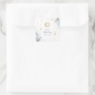 Hemelse Zon, Maan, Sterren Baby Shower Vierkante Sticker