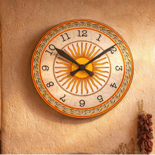 Hemelse Zon Ronde Wandklok Klok