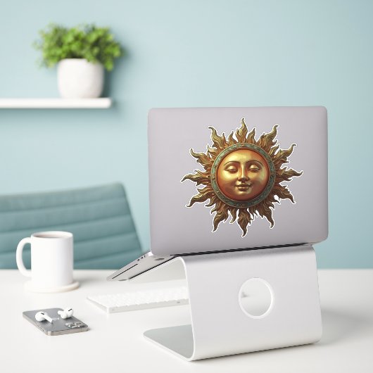 Hemelse Zon Sticker (Laptop op bureau)